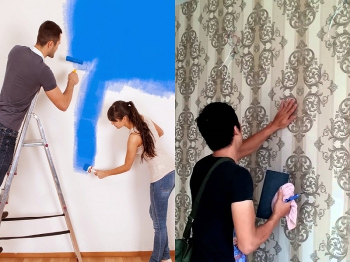 Nên dùng giấy dán tường hay sơn nước khi trang trí nhà ở?