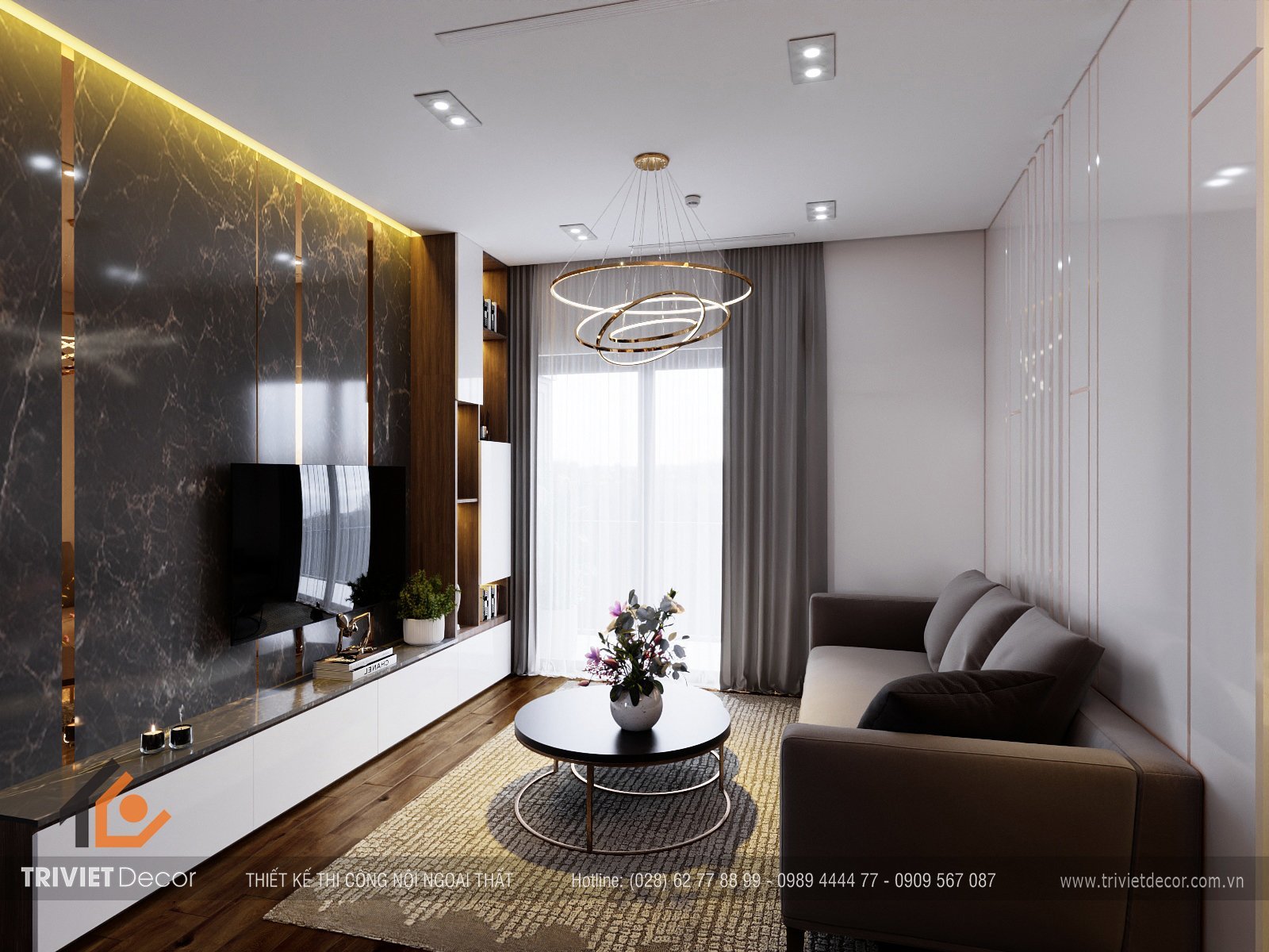 THIẾT KẾ NỘI THẤT CĂN HỘ 2 PHÒNG NGỦ KINGDOM101 Q10
